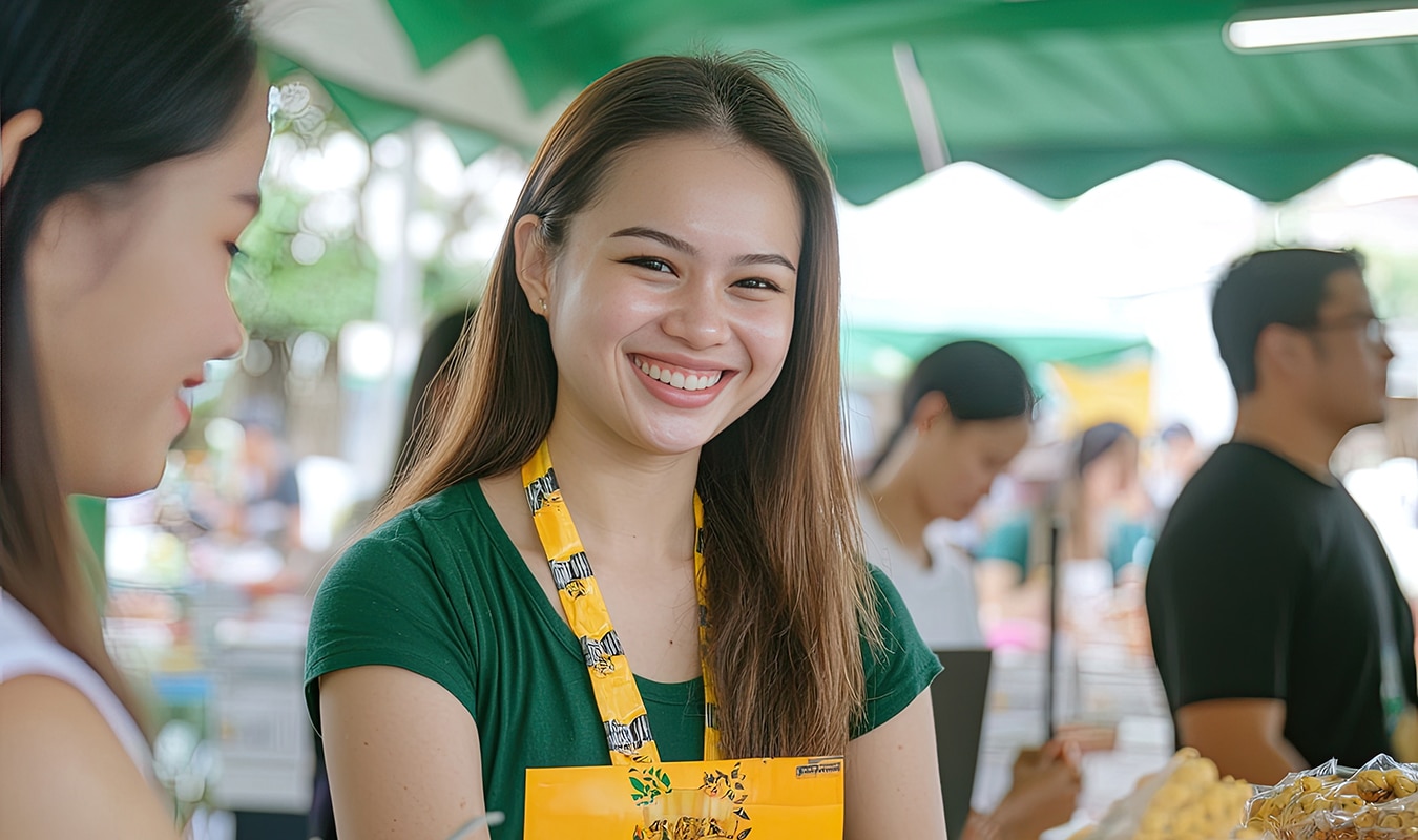 A young girl at a fundraising event.